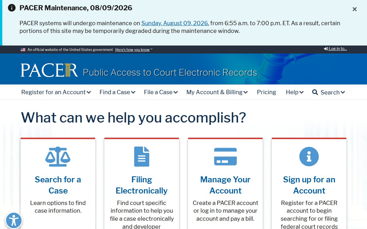 Cocke County arrest search federal PACER records
