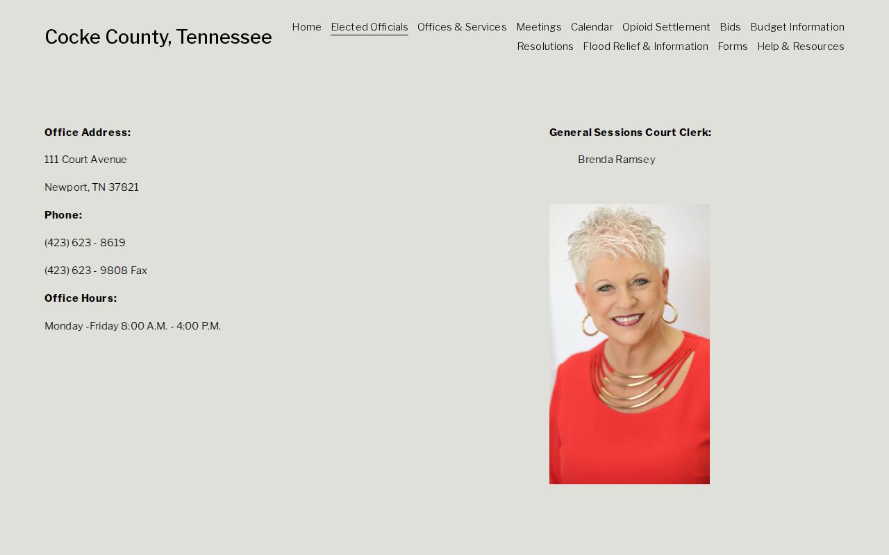 Cocke County General Sessions criminal court case records page