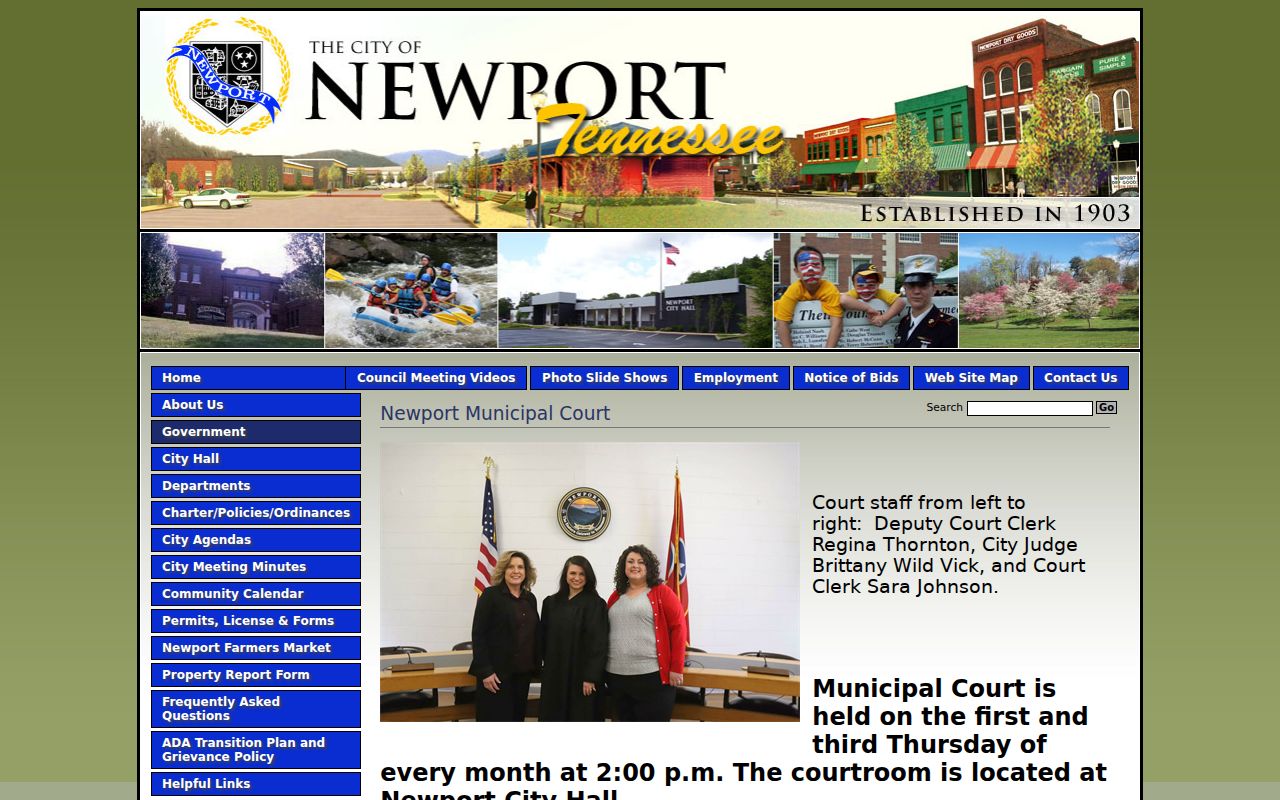 Newport City Court layer in a Cocke County court case lookup