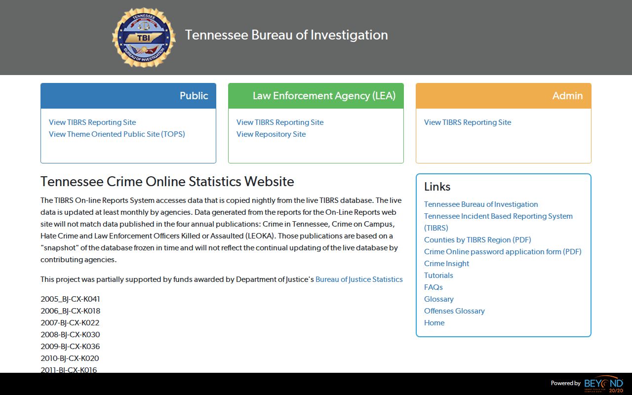 Cocke County criminal history TBI CrimeInsight statistics