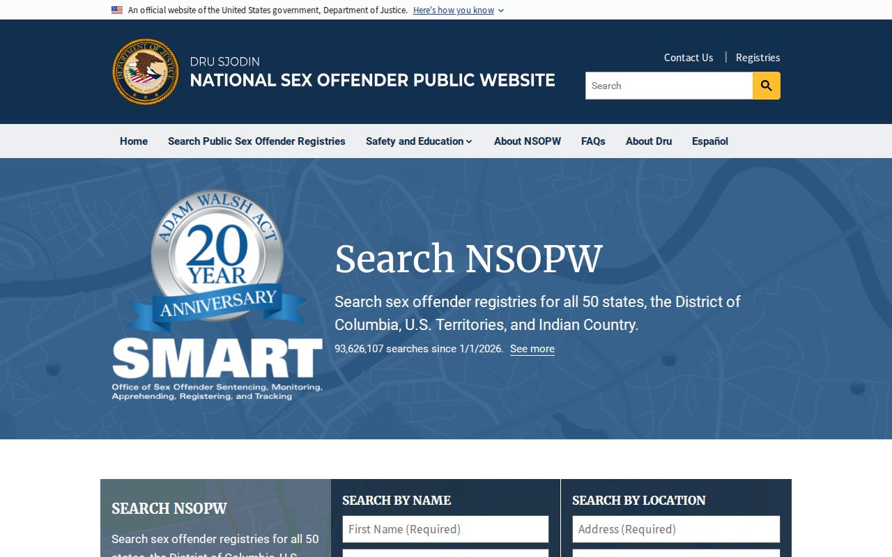 National registry layer for a Cocke County sex offender lookup